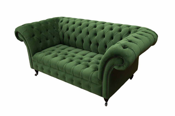 Chesterfield kantoor zitmeubelen inrichting bank bankstel 2 zits textiel groen