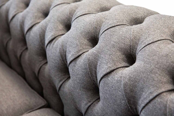 Chesterfield kantoor zitmeubelen inrichting bank bank 2 zits textiel grijs