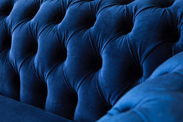 Chesterfield kantoorstoel meubilair bank bank 2-zitter textiel blauw
