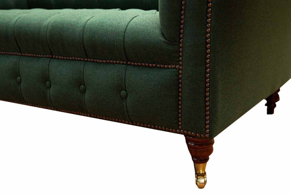 Chesterfieldbank 2-zits gestoffeerde banken Groen Luxe stoffen banken Textiel