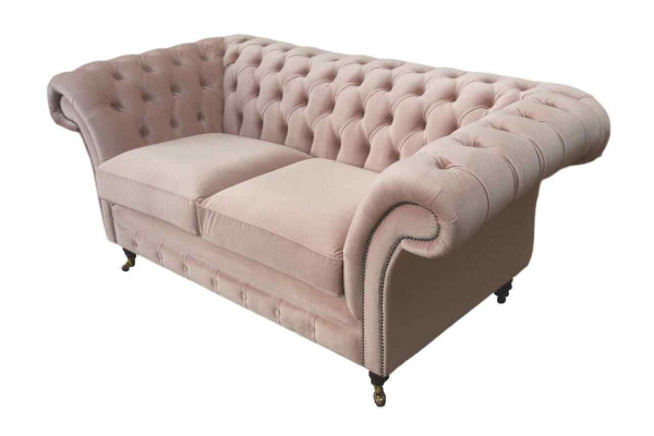 Sofa 2 zits bank gestoffeerde Chesterfield woonkamer design textiel nieuw