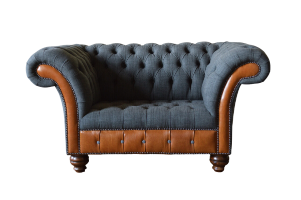 Zetel 1 zitbank Sofa Bekleding Ontwerp Luxe Stoffen Banken Chesterfield Textiel
