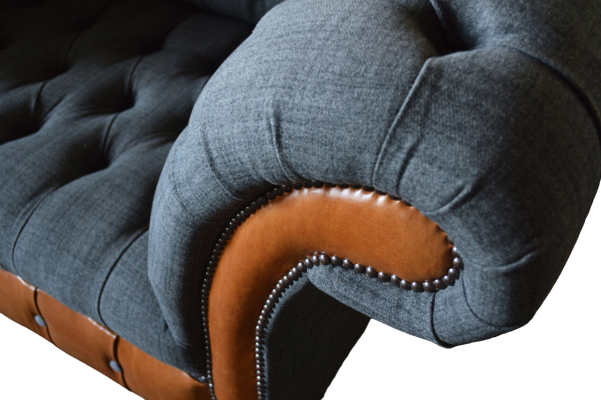 Zetel 1 zitbank Sofa Bekleding Ontwerp Luxe Stoffen Banken Chesterfield Textiel