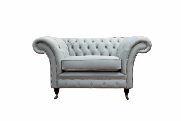 Fauteuil bekleding bank textiel Chesterfield bank-stoelen 1-zits stoel grijs