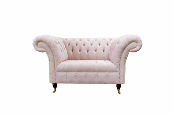 Fauteuil Bekleding Bank Stof Chesterfield Bankstellen 1-Zits Stoel Eenzits Roze