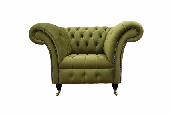 Chesterfield design fauteuil bank bekleding luxe textiel bankstellen eenzitter