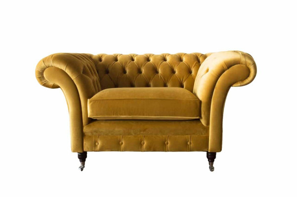 Chesterfield fauteuil stof textiel modern woonkamer luxe design meubels