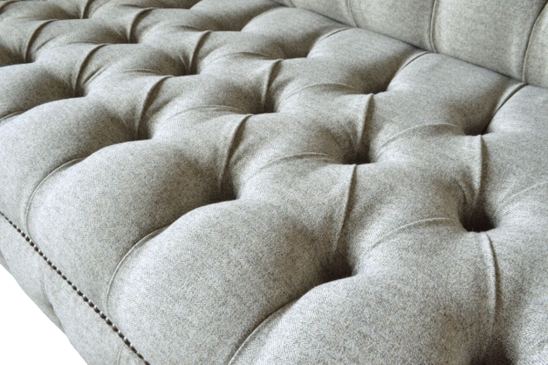 Chesterfield eenzits bank fauteuil bank gestoffeerde zitmeubel textiel stof