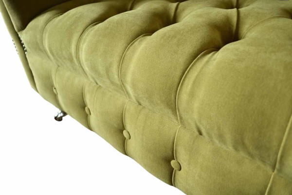Chesterfield fauteuil textiel ontwerp bank stof banken gestoffeerde grijs nieuw