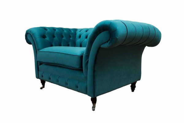 Chesterfield Design Fauteuil Bank Bekleding Luxe Stoffen Bankstellen 1 Zits