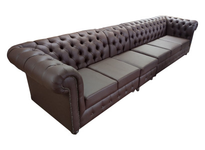 Chesterfield Grote Sofa Bankstellen Lederen Sofa XXL Grote Banken Bruin Bank 6-zits