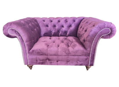 Chesterfield fauteuil bank 1 zits stof lounge stoel meubels