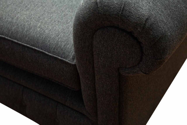 Chesterfield bank stoffen meubels tweezitsbank banken banken stof grijs