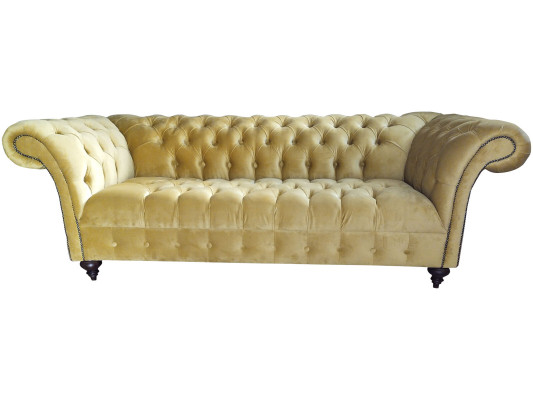 Luxe bankstel met drie zitplaatsen in Chesterfield design stofbank Modern.