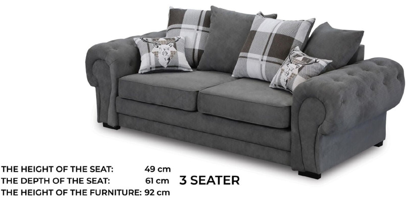 Bankstel 3+2+1 Chesterfield meubels woonkamer textiel in Italiaanse stijl