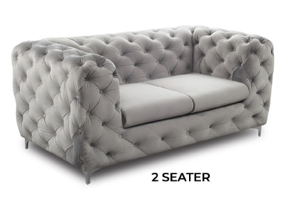 Chesterfield zitstof textiel bank tweezitsbank sofa 2-zits designbanken