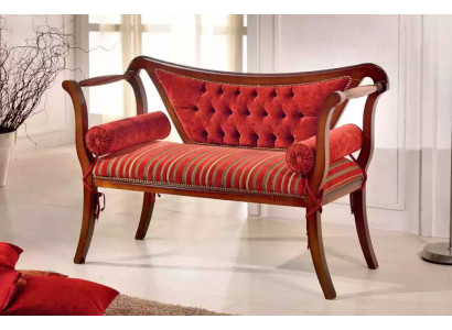 Klassieke bankontwerp woonkamerpoef zitmeubilair 128x51x84