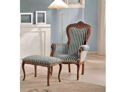 Klassieke fauteuil Woonkamer Eenpersoons Designer gestoffeerde zitting Stoffen meubels