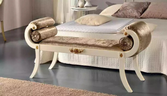 Klassieke Beige Gestoffeerde Bank Zitbanken Zitmeubelen Designer Houten Meubels