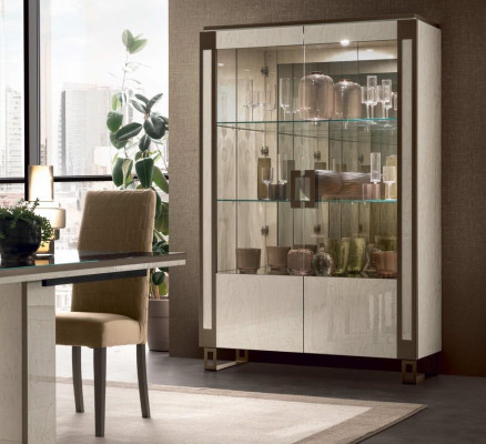 Vitrine 2 deurs kast Vitrines Woonkamer kasten Design kast Meubels Glas Nieuw
