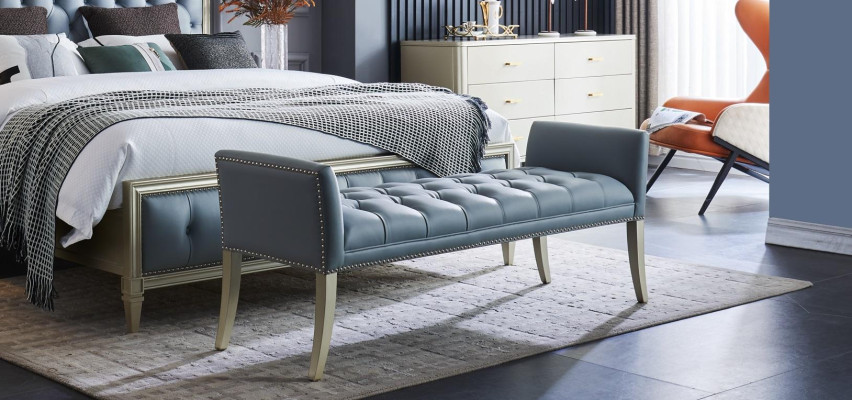 Een hoogwaardig designerbed in Chesterfield-stijl voor uw slaapkamer.
