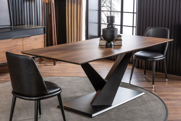 Saloontafel Keukentafel Luxe in moderne stijl bruine tafel 208x92cm