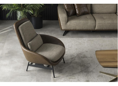 Woonkamer fauteuil fauteuil ontspannende stoelen club lounge meubels bruin bankstel