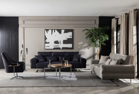 Woonkamer meubels fauteuils luxe relaxstoelen club loungebank fauteuil