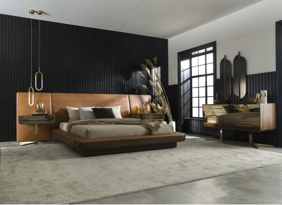 Spiegel Luxe Wandhouder Moderne Stijl Bruin Frame 104x31cm