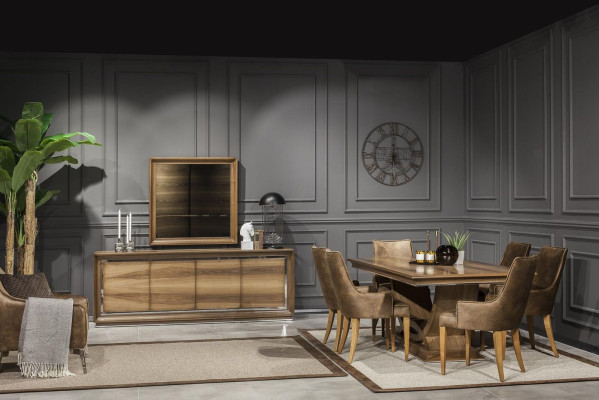 Luxe fauteuil beklede stoelen loft designmeubels Bruin leren keukenstoel