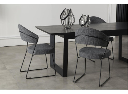 Luxe gestoffeerde fauteuil stoelen Loft Designer Grijs Keuken leren stoel meubels