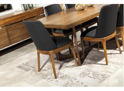 Luxe fauteuil leren stoel gestoffeerd stoelen loft designmeubels zwart keuken