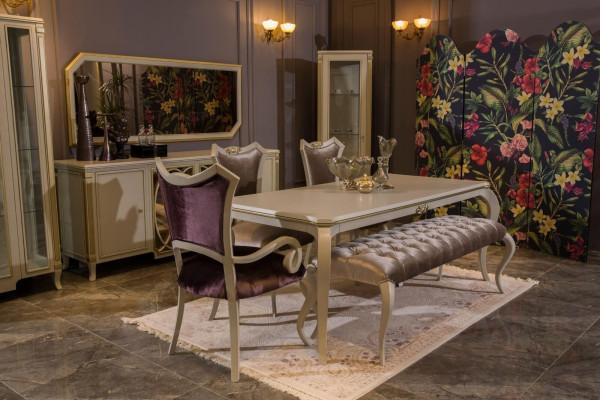 Luxe eetkamer eettafel stoel set groep meubilair tafels zithoek 5-delig.