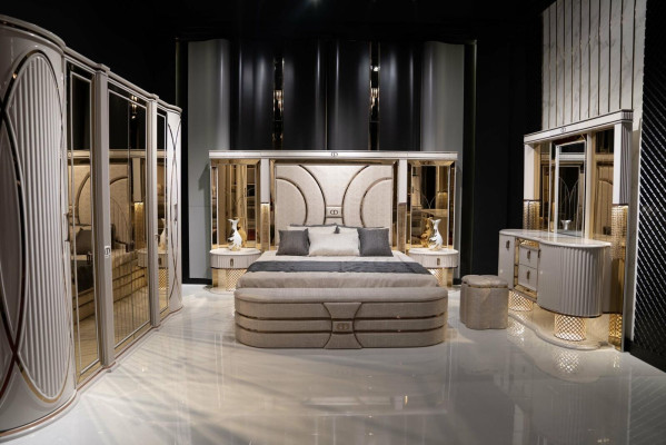 Slaapkamerset Complete bed 2x nachtkastjes Garderobekast Nieuw 7-delig