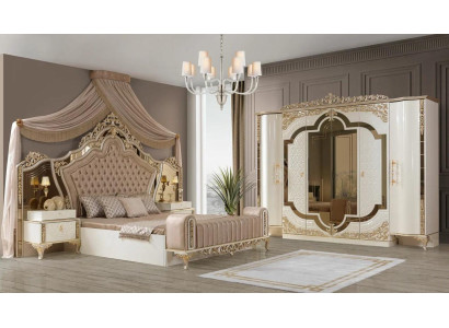 Slaapkamer set bed 2x nachtkastjes design luxe nieuw 5-delig wit