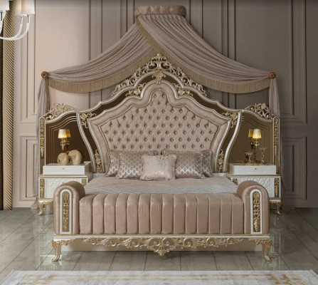 Slaapkamer set bed 2x nachtkastjes design luxe nieuw 5-delig wit