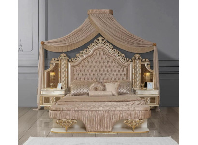 Slaapkamer set Bed 2x nachtkastjes Design Luxe nieuw 4-delig Beige