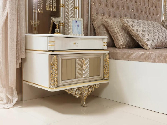 Slaapkamer set Bed 2x nachtkastjes Design Luxe nieuw 4-delig Beige