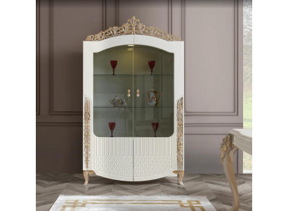Vitrine boekenrek nieuw Woonkamer Design Meubilair modern Hout/Glas Wit