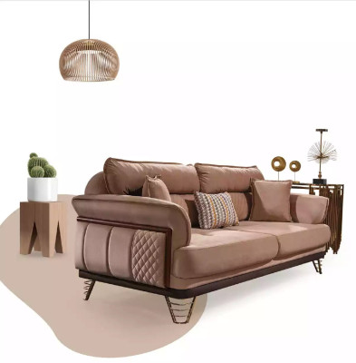 Bruine bankstel Luxe 3+3+1 zits woonkamer meubel bankstellen fauteuil