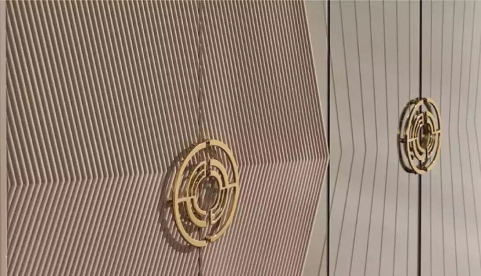 Beige kledingkast Houten kasten Slaapkamermeubels RVS-kast