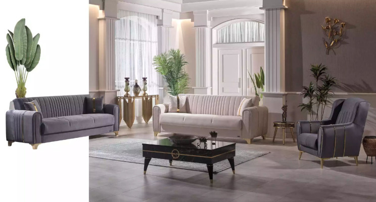 Moderne gestoffeerde bankstel zitmeubel bankstel 3+3+1 zits set hout