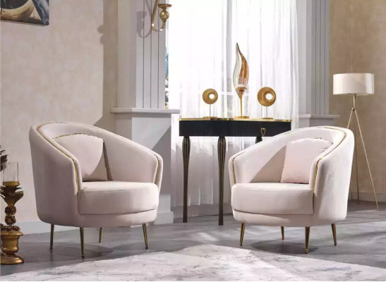 Designer Bankstel 3+3+1 Zitsbank Stof Set Moderne Bekleding