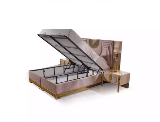 Slaapkamer set Bed 2x Nachtkastjes Bedframe Hotelbed 3-delig