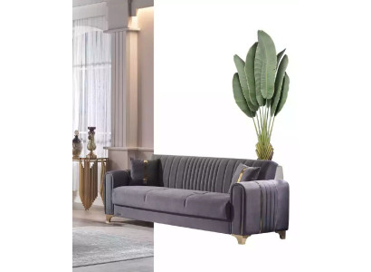 Grijze driezits luxe 3-zits bank gestoffeerde banken woonkamer meubels