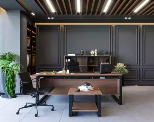 Ontwerper Bruin Bureau Luxe Kantoormeubelen Hout Stijlvolle Inrichting