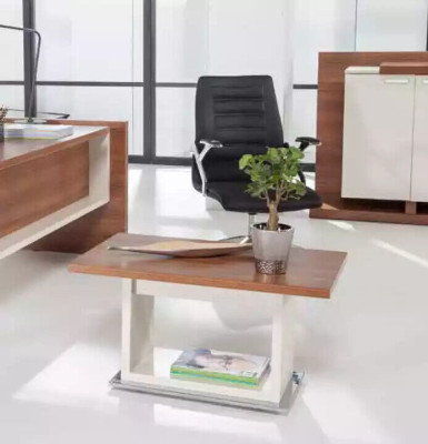 Bruine salontafel houten tafel met rek bruin exclusieve woonkamer meubels