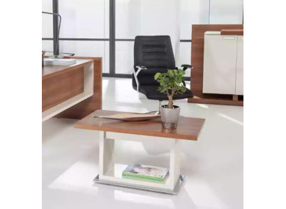 Bruine salontafel houten tafel met rek bruin exclusieve woonkamer meubels