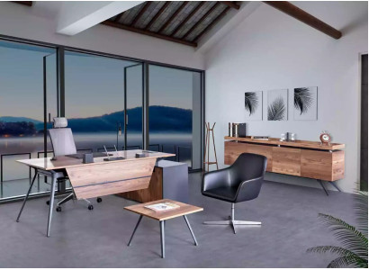 Bureau Salontafel Dressoir Kantoor Werkkamer Bruin Modern Hout