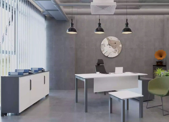 Houten kantoormeubelen, bureau, dressoir, salontafel, moderne kantoorinrichting